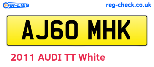 AJ60MHK are the vehicle registration plates.