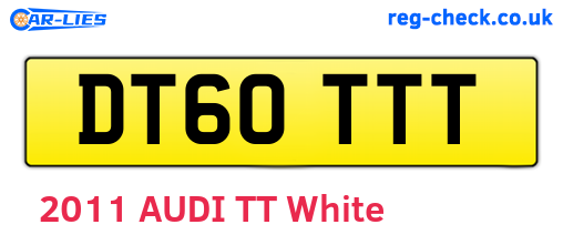 DT60TTT are the vehicle registration plates.