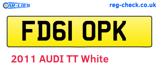 FD61OPK are the vehicle registration plates.
