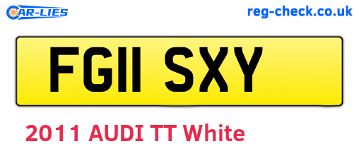 FG11SXY are the vehicle registration plates.