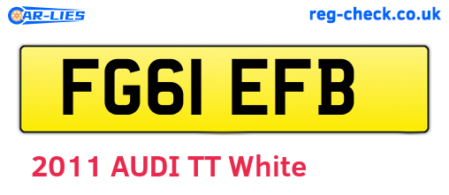 FG61EFB are the vehicle registration plates.