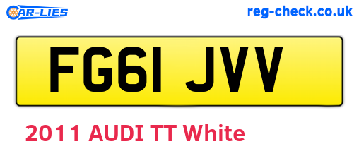 FG61JVV are the vehicle registration plates.