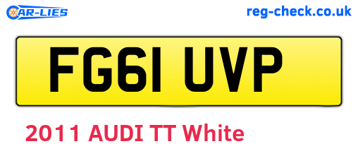FG61UVP are the vehicle registration plates.
