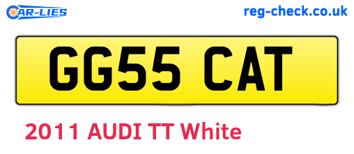 GG55CAT are the vehicle registration plates.