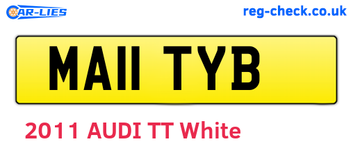 MA11TYB are the vehicle registration plates.