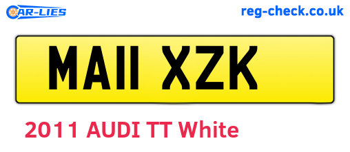 MA11XZK are the vehicle registration plates.