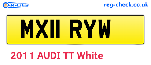 MX11RYW are the vehicle registration plates.