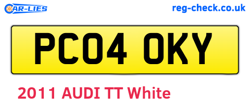 PC04OKY are the vehicle registration plates.