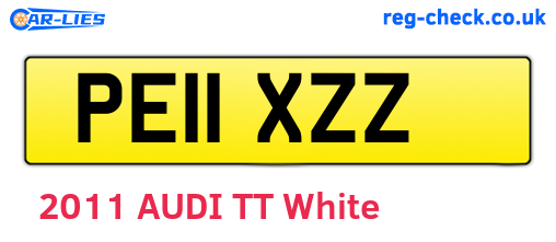 PE11XZZ are the vehicle registration plates.