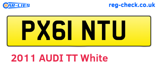 PX61NTU are the vehicle registration plates.
