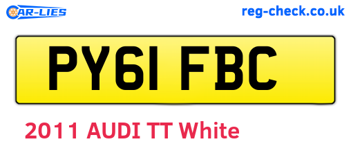 PY61FBC are the vehicle registration plates.