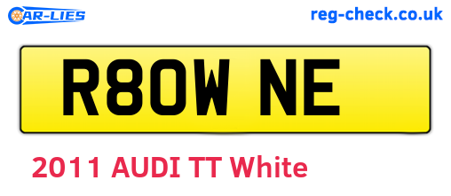 R80WNE are the vehicle registration plates.