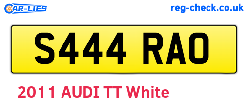 S444RAO are the vehicle registration plates.