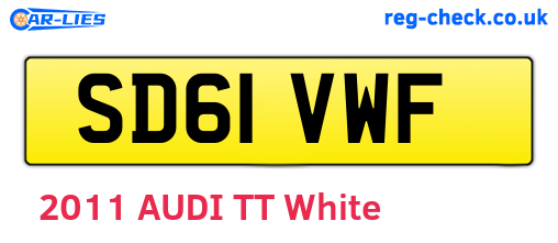 SD61VWF are the vehicle registration plates.