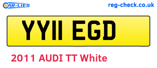 YY11EGD are the vehicle registration plates.