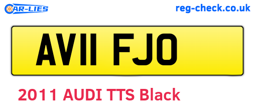 AV11FJO are the vehicle registration plates.