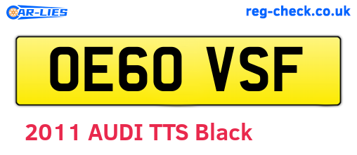 OE60VSF are the vehicle registration plates.