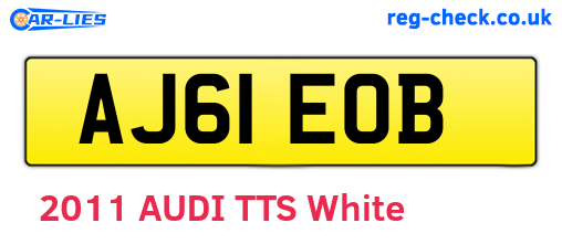 AJ61EOB are the vehicle registration plates.