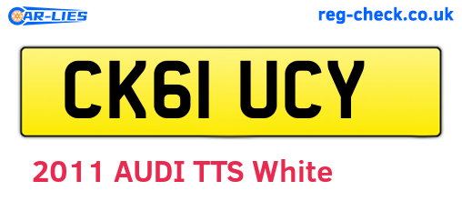 CK61UCY are the vehicle registration plates.