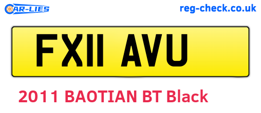 FX11AVU are the vehicle registration plates.