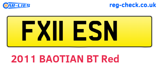 FX11ESN are the vehicle registration plates.