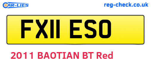 FX11ESO are the vehicle registration plates.