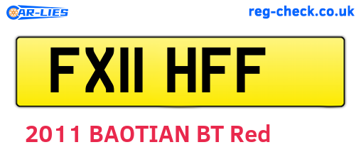 FX11HFF are the vehicle registration plates.