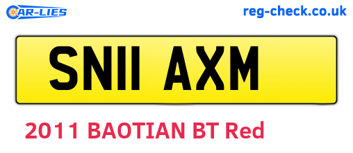 SN11AXM are the vehicle registration plates.
