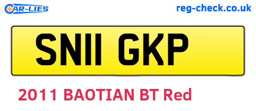 SN11GKP are the vehicle registration plates.
