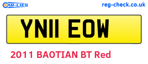 YN11EOW are the vehicle registration plates.