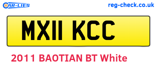 MX11KCC are the vehicle registration plates.