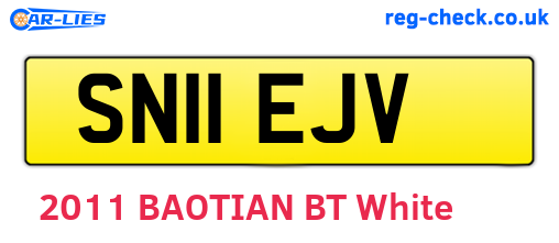 SN11EJV are the vehicle registration plates.