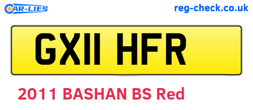 GX11HFR are the vehicle registration plates.