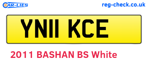 YN11KCE are the vehicle registration plates.