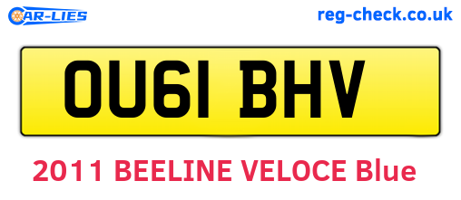 OU61BHV are the vehicle registration plates.