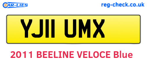 YJ11UMX are the vehicle registration plates.