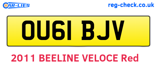 OU61BJV are the vehicle registration plates.