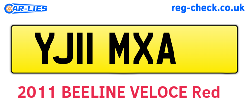 YJ11MXA are the vehicle registration plates.