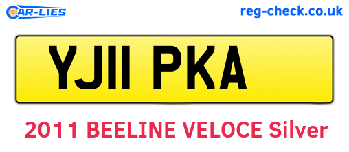 YJ11PKA are the vehicle registration plates.