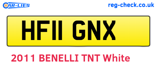 HF11GNX are the vehicle registration plates.