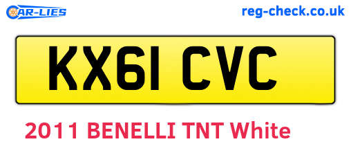 KX61CVC are the vehicle registration plates.