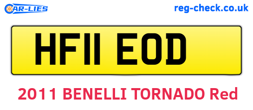 HF11EOD are the vehicle registration plates.