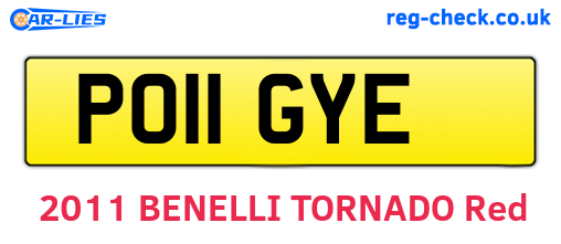 PO11GYE are the vehicle registration plates.