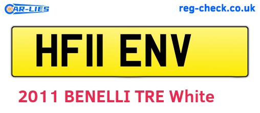 HF11ENV are the vehicle registration plates.
