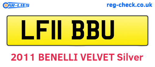 LF11BBU are the vehicle registration plates.
