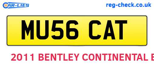 MU56CAT are the vehicle registration plates.