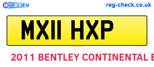 MX11HXP are the vehicle registration plates.