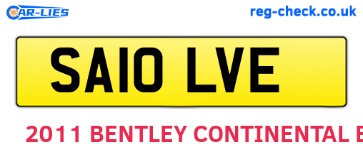 SA10LVE are the vehicle registration plates.