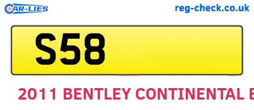 S58 are the vehicle registration plates.
