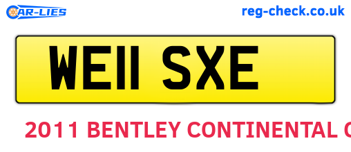 WE11SXE are the vehicle registration plates.